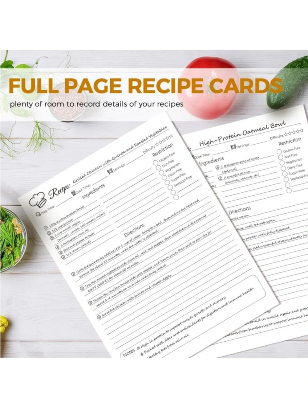 NEW in Box Recipe Binder 60 Plastic Sleeves, 12 Dividers, 60 Blank Recipe Cards